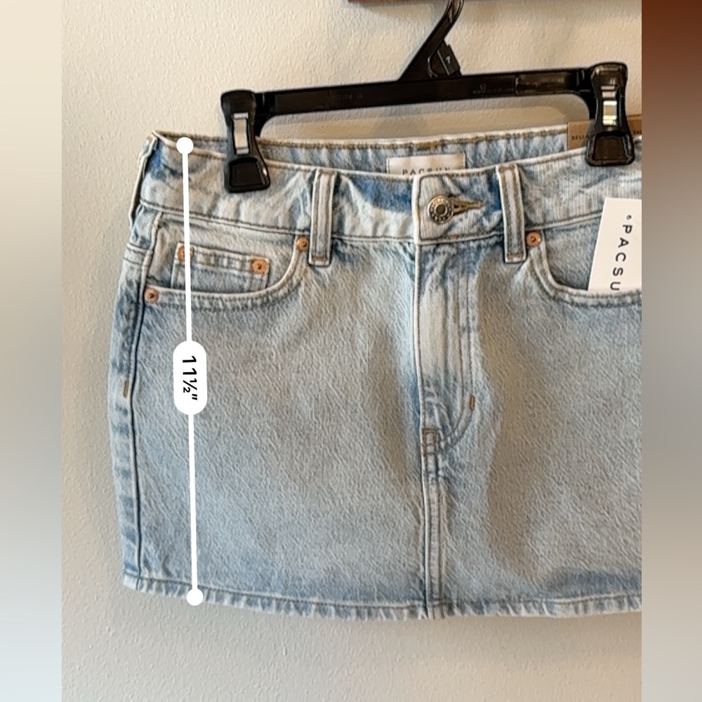 Pacsun Bella Stretch Mid Rise Denim Mini Skirt size 24 - Picture 8 of 12